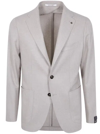 Tagliatore Patch-pocket Single-breasted Wool Jacket In Gray