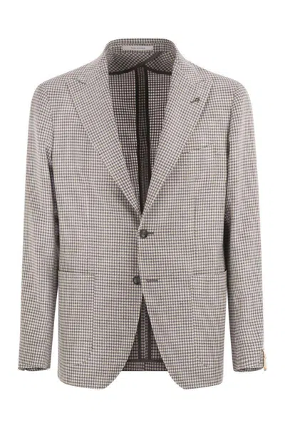 Tagliatore Men's Montecarlo - Linen And Cotton Jacket In Gray