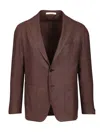 Tagliatore Montecarlo 51 Seta 49 Lana Jackets Bordeaux In Brown