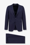Tagliatore Single-breasted Virgin Wool Suit In Blue