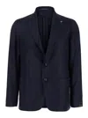 Tagliatore Blue Single-breasted Jacket With Notched Revers