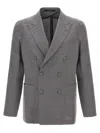 Tagliatore 'montecarlo' Blazer Featuring Back Vent In Gray