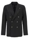 Tagliatore Double-breasted Jacket In Black In Black