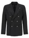 Tagliatore Double-breasted Jacket In Black In Black