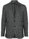 Tagliatore Herringbone Blazer In Black  