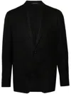 Tagliatore Single-breasted Virgin Wool Blazer In Black