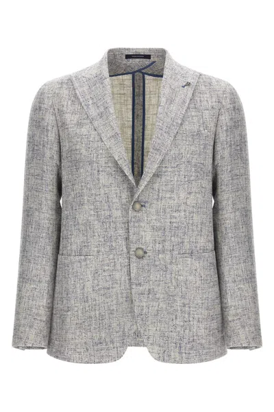 Tagliatore Single-breasted Peak-lapels Blazer In Gray
