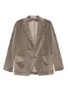 Tagliatore Corduroy Single-breasted Blazer In Brown