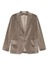 Tagliatore Corduroy Single-breasted Blazer In Brown