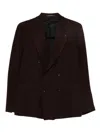 Tagliatore Double-breasted Blazer In Brown