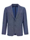 Tagliatore Unstructured Single-breasted Jacket In Light Blue
