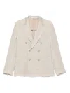 Tagliatore Double-breasted Patch-pocket Jacket In Neutral