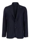 Tagliatore Montecarlo Blue Single-breasted Jacket With Notched Revers In Silk Man In Blu