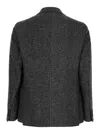 Tagliatore 'montecarlo' Grey Single-breasted Jacket With Stripe Motif In Grey