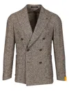 Tagliatore Montecarlo Doppio Petto Boucle Jackets Grey In Brown