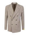 Tagliatore Double-breasted Prince Of Wales Check Blazer In Gray