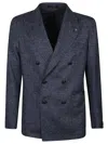 Tagliatore Double-breasted Jacket Notched Lapels In Gray