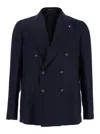 Tagliatore 'montecarlo' Blue Double-breasted Jacket In Blue