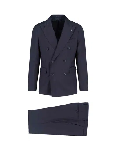 Tagliatore 'montecarlo' Double-breasted Suit In Blue