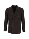 Tagliatore Double-breasted Micro-check Jacket In Black