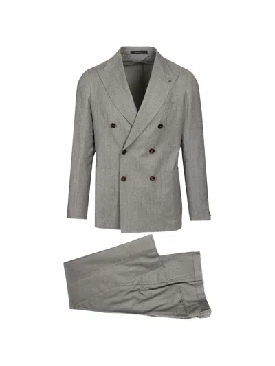 Tagliatore Montecarlo Double-breasted Suit In Gray