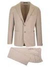 Tagliatore Montecarlo Dress Emptied In Super 100s Wool Jersey Dresses Beige In Neutral
