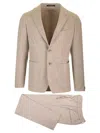 Tagliatore Montecarlo Dress Emptied In Super 100s Wool Jersey Dresses Beige In Neutral