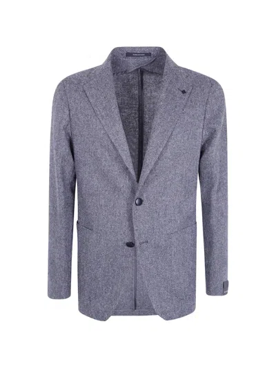 Tagliatore Montecarlo Herringbone-weave Notched-lapels Blazer In Multi
