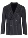 Tagliatore Pinstriped Double-breasted Blazer In Blue