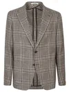 Tagliatore Checked Single-breasted Jacket In Brown