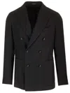 Tagliatore Blue Double-breasted Jacket With Patch Pockets