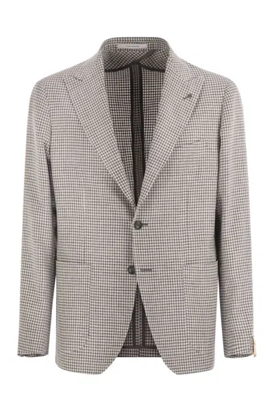 Tagliatore Montecarlo - Linen And Cotton Jacket In Brown