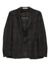 Tagliatore Check Patterned Single-breasted Blazer In Gray