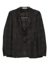 Tagliatore Check Patterned Single-breasted Blazer In Black