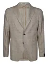 Tagliatore Checked Single-breasted Jacket Notch Lapel In Brown