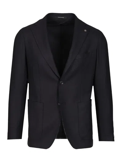 Tagliatore Montecarlo Operata Blu 90 Lana 10 Cachemire Jackets Blue In Black