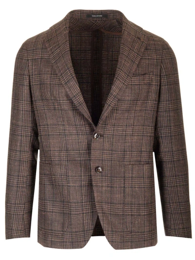 Tagliatore Montecarlo Prince Of Wales Blazer In Brown
