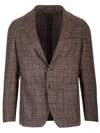 Tagliatore Montecarlo Prince Of Wales Blazer In Brown