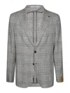Tagliatore Montecarlo Single-breasted Check Pattern Jacket In Gray