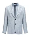 Tagliatore Notched-lapels Single-breasted Blazer In Gray
