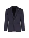 Tagliatore Brooch-detail Single-breasted Blazer In Blue