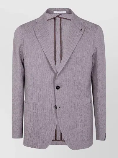 Tagliatore Montecarlo Single Breasted Notch Lapel Jacket In Gray