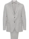 Tagliatore Single-breasted Virgin Wool Suit In White