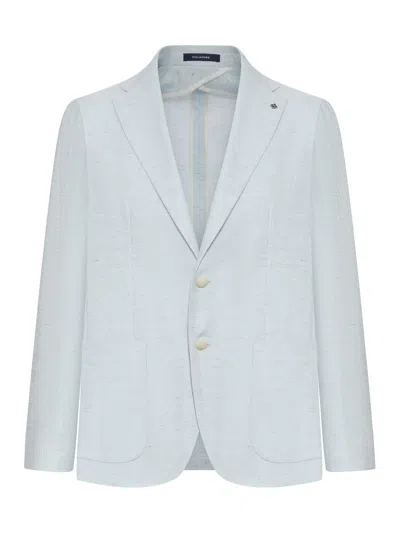 Tagliatore Montecarlo Tailored Linen Jacket In Green