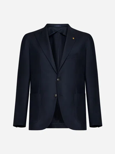 Tagliatore Montecarlo Single-breasted Wool Blazer In Black