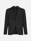 Tagliatore Montecarlo Wool And Silk-blend Blazer In Brown