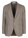 Tagliatore Monte Carlo Wool Buttoned Blazer In Brown