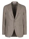 Tagliatore Monte Carlo Wool Buttoned Blazer In Gray