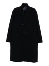 Tagliatore Tailored Blue Coat With Structured Silhouette And Timeless Appeal In Black
