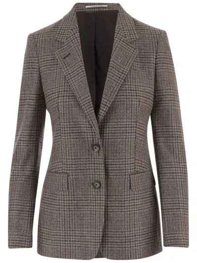 Tagliatore Houndstooth-pattern Single-breasted Blazer In Brown